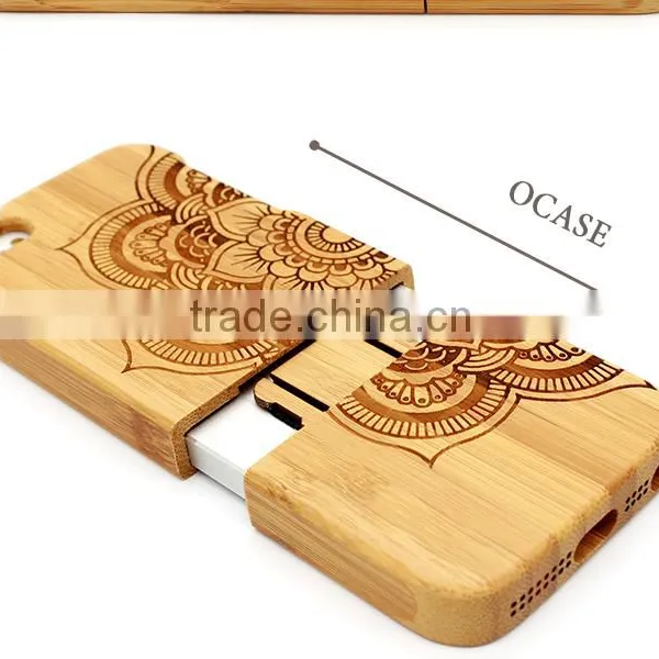 New Hot Sale! Buy Wood PC Mobile Case for Iphone 5 Wood Case With Laser Engraving Mandala Pattern photo-6