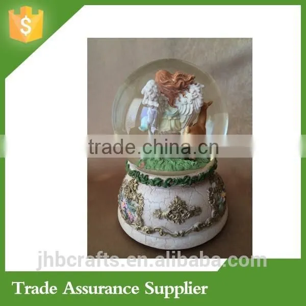 Angel Deer Bunny, Angel With Flute Hummingbirds Base, Water Globe photo-2