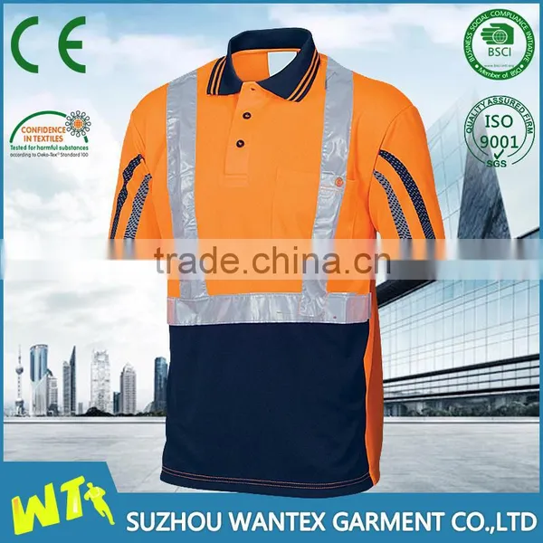Wholesale Sport Wear Polo Shirt Reflective Safety Working Shirt Customed Sport Wear Safety Polo Shirt photo-2
