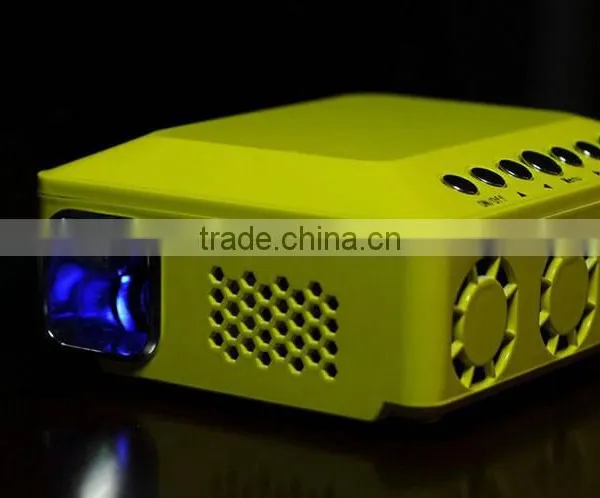 YELLOW MINI PORTABLE DLP PROJECTOR - 0.3 INCH DMD, 150 LUMENS PICO LED PROJECTOR photo-4