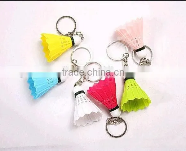 Colorful Real Feather Badminton Key /ring Chain, Cheap Price Promotion Badminton Keychain photo-5
