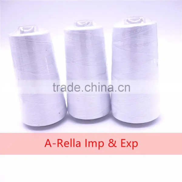 100% Spun Polyester Sewing Thread 3000y/cone 87g 40s/2 White and Raw White photo-3