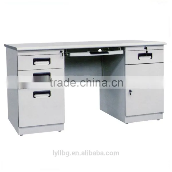 Hot Selling L Shape Steel Office Desk With Wooden Top photo-4