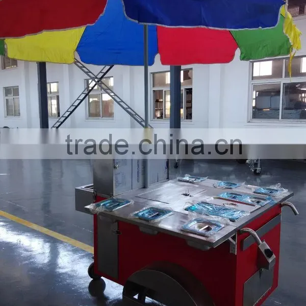 Stainless Steel Mobile Hot Dog Cart With Wheels