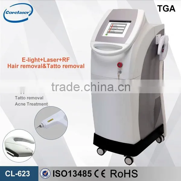 3 Handles E-light RF Nd Yag Lase Acne Removal Black Head White Head Removal Machine photo-3