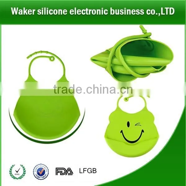 2017 Latest Hot Sale Baby Product Waterproof Soft Touch Non-toxic for Baby Crumb Catcher Silicone Kids Bids With Pocket photo-5