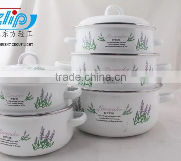 5Pcs Casserole Belly Shape W/Metal Cover Light Color Decor photo-4