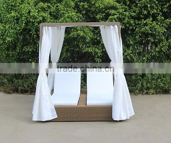 Wicker Furniture Quadrate Double Fabric Sun Loungers photo-2