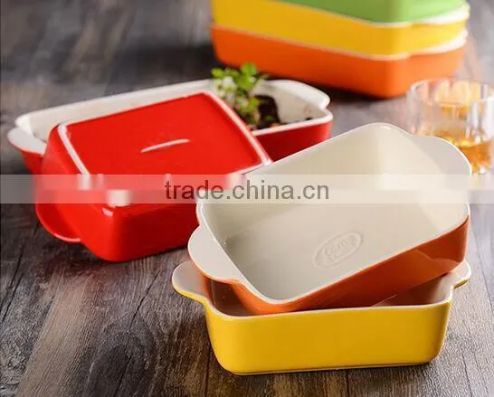 2017 Colorful Glazed Stoneware Baking Pan Dishes Custom Ceramic Bakeware Sets photo-6