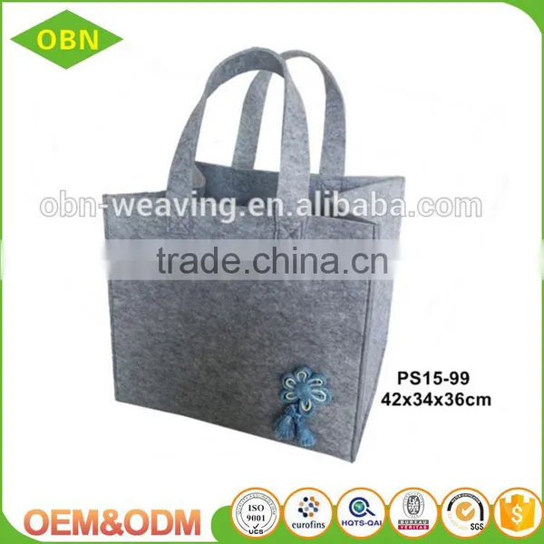 Wholesale Custom China Large Customized Handmade Wool Felt Beach Lady Hand Tote Bag for Sale photo-4