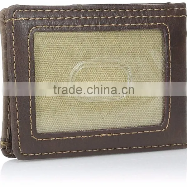 Leather Credit Card Holder Money Clip With id Window photo-3