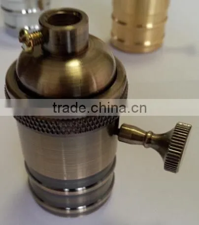 E27 Vintage Brass Lamp Holder With Edison Bulb photo-3