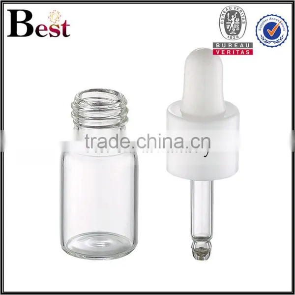 Clear Cosmetic Oil Mini 2ml Glass Vials Suppliers With White Plastic Dropper photo-2