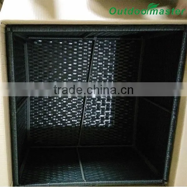 Outdoor and Indoor Cushioned Assembled Black Rattan Sofa Set photo-3
