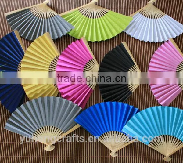 Colorful Bamboo Cheap Paper Fan Wholesale photo-3