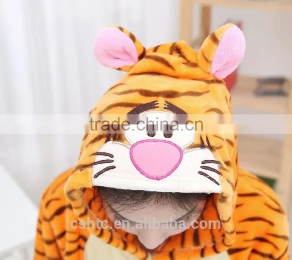 Flannel Cartoon Adult Animal Jumpsuit Animal Pajamas Jumpsuit Jump Tiger Design photo-5
