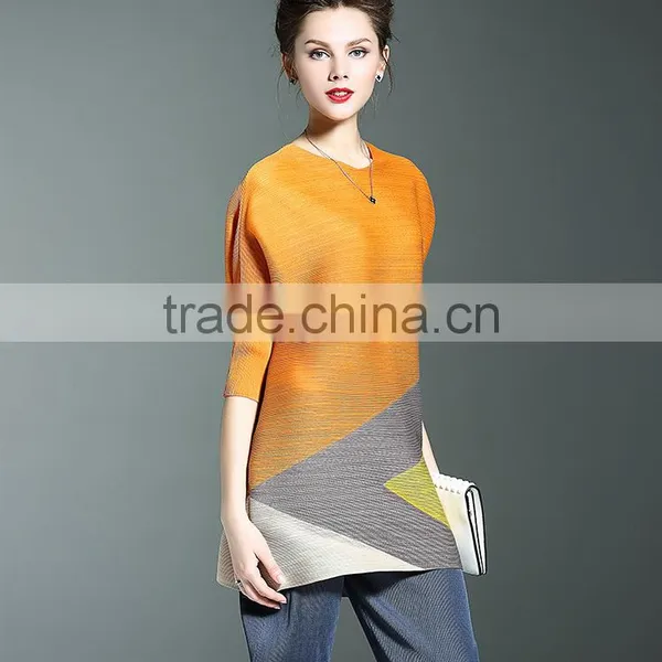 Latest New Womens Big Yards Loose Contrast Color Fold Dress photo-6