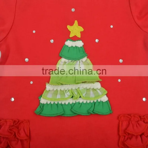 Ruffles Girls Romper Baby Girl Christmas Long Sleeve Bubble Romper photo-4
