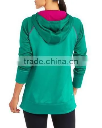 Fashion Women's Clothing 100% Polyester Raglan Tech Fleece Hoodie With Hood photo-2