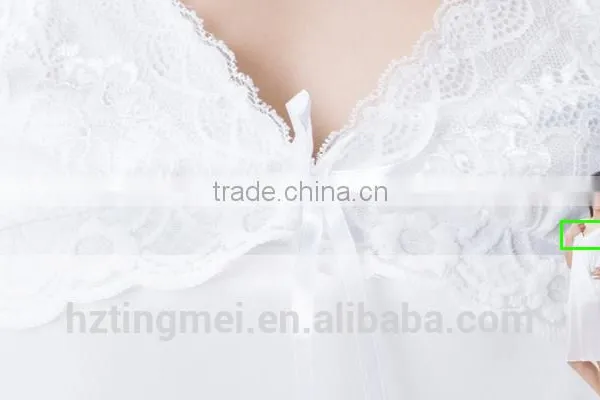Mature Women Sexy Transparent Nighgown V-neck Dress photo-4