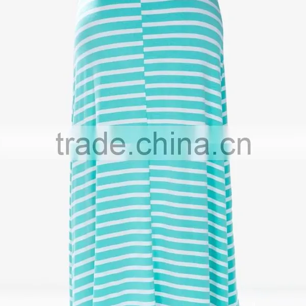 Wide Waist Floor-length Horizontal Stripes Maxi Skirt Long Maxi Skirt photo-3