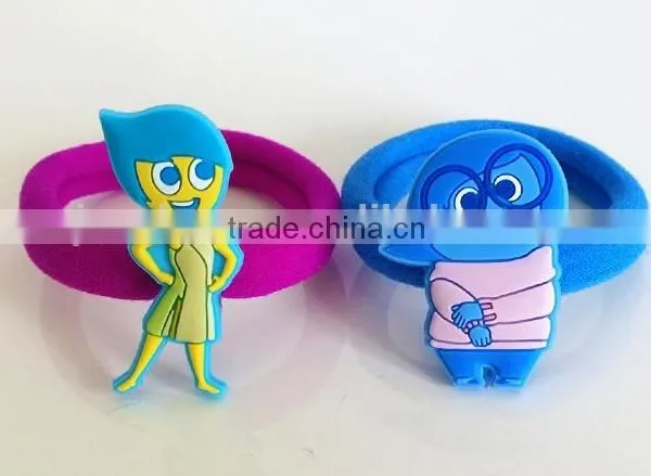 Inside Out Cartoon Characters Decorative Elastic Hair Tie for Kids photo-2