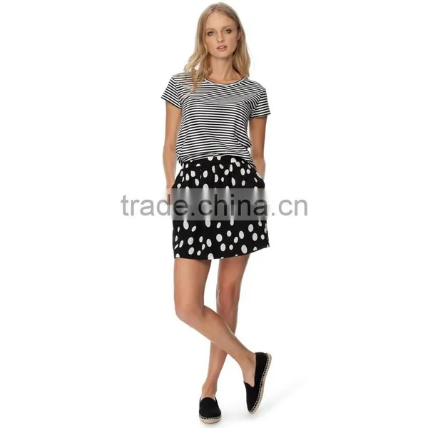 Wholesale Guangzhou Factory Black White Polka Dot Skirt photo-4