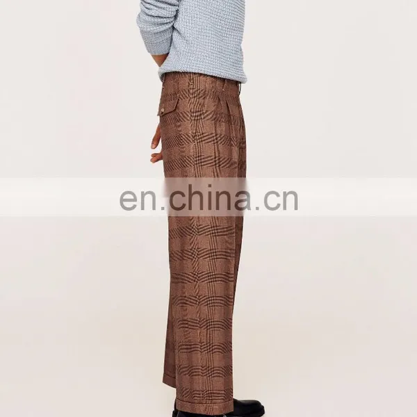 OEM Service Custom High Quality Pants Fashion Checked Mens Trousers photo-2