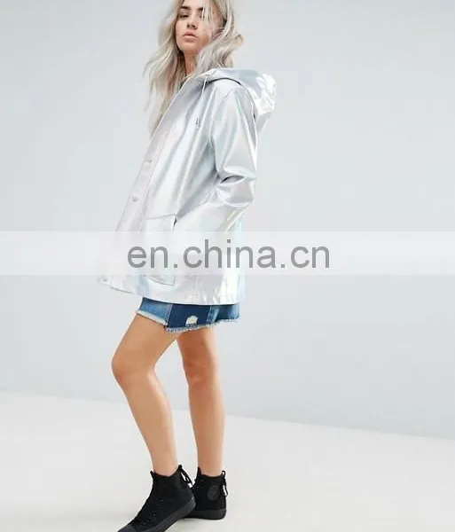 2016 New Fashion Winter Women Sliver Metallic Jacket Slim Long Coat Jacket From China photo-4