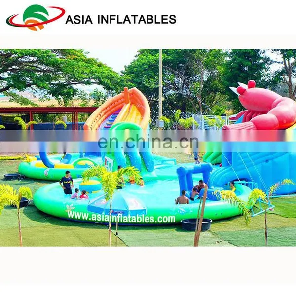 2017 New Water Park On Land With Inflatable Floating Games photo-3