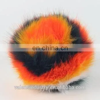 Hot Sell Colorful Fluffy Faux Fur Pom Poms Ball Keychain Pom Pom Ball Pendant for Woman Cellphone/handbag/hats/Car photo-3