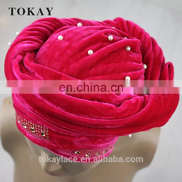 2017 Wholesale Velvet Turban Headtie for Party photo-3