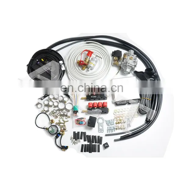 Auto Gas Dual Fuel Conversion Set CNG LPG 8 Cylinders ECU Reducer Injector Rail Filter GNV GLP