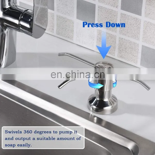 Kitchen Clear Plastic Soap Bottles With Stainless Steel Pump Hand Soap Lotion Dispensers photo-5