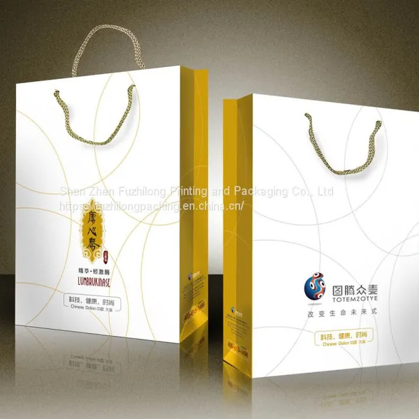 New Gold Logo Hot Foiled Stamping Black Matt Kraft Paper Bag With Cotton Rope Handles