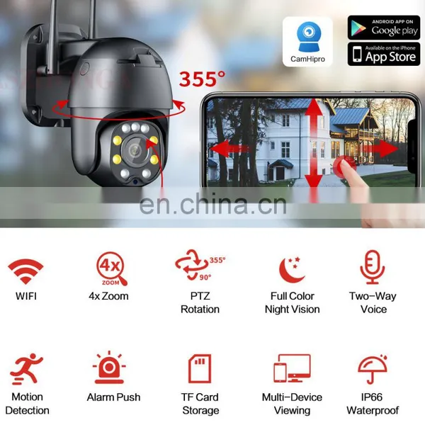 5MP IP Camera Wireless WIFI 4X Zoom Security Outdoor PTZ HD CCTV Dome Surveillance Cam Motion Tracking CamHipro photo-3