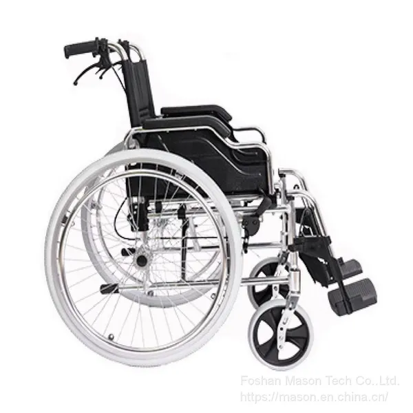 Double Brake Manual Folding Wheelchair, Medical Adult Wheelchairs Foldable for Elderly photo-3