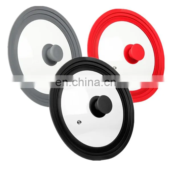 Silicone Tempered Glass Pot Lids With Silicon Border photo-4