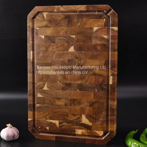 Premium OEM/Wholesale Custom Personalized Acacia Wood Chopping Boards Block Kitchen Wooden End Grain Cutting Board photo-2