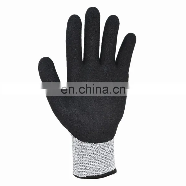HPPE Cut Resistant CE Level 5 Cheap pu Palm Coating Anti-cut Gloves photo-4