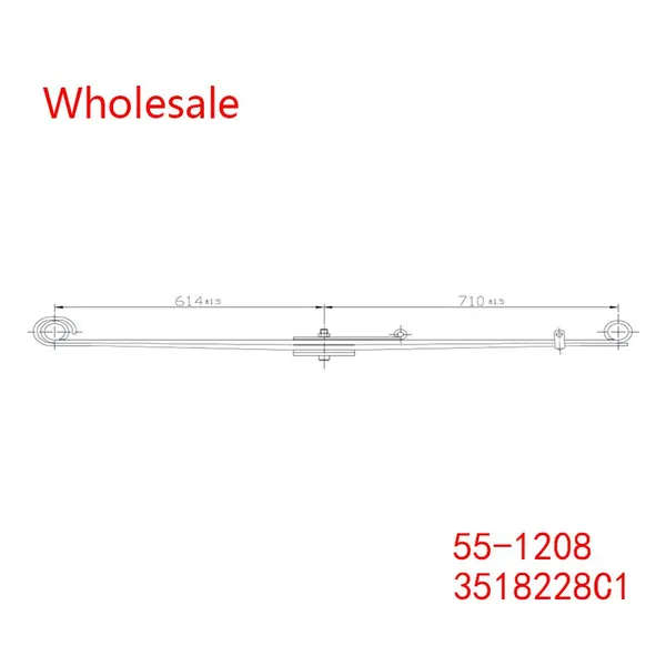 3518228C1, 55-1208 Heavy Duty Vehicle Front Axle Wheel Parabolic Spring Arm Wholesale For Navistar photo-2