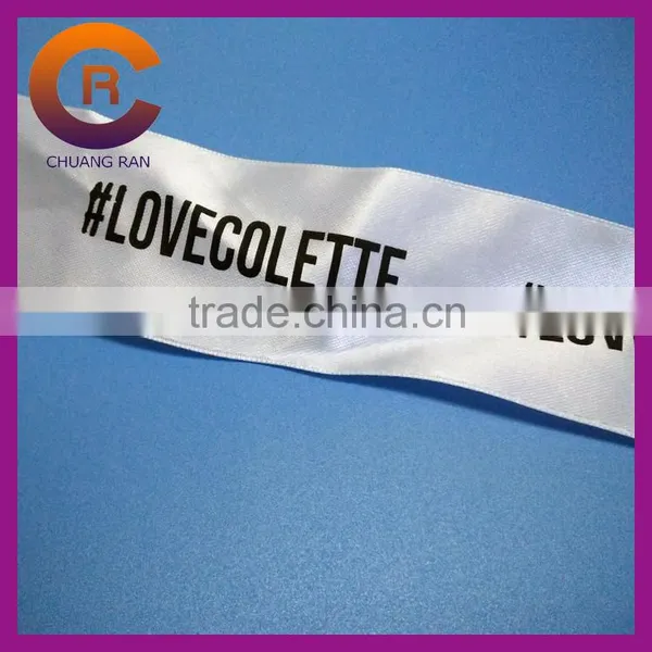 Small MOQ custom black logo printed ribbons