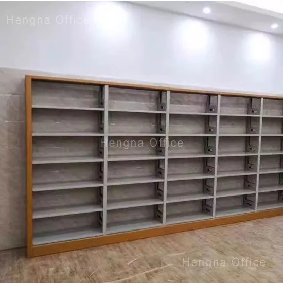 HN-H03 Modernes Bücherregal für zu Hause, Industrielle Stahlbibliothek für Büros zu Hause, Holzoptik-Oberfläche, KD-Struktur, Werkskundenspezifische Fertigung für Australien photo-4