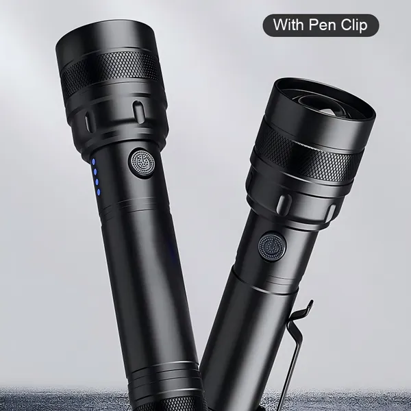 Wholesale T6 LED Flashlight Telescopic Zoom 280LM Rechargeable Torch With 4-level Battery Indicator IPX4 Waterproof for Daily Carry Camping photo-5