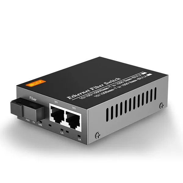BLIY Gigabit 1‑Fiber 2‑RJ45 Fiber Switch