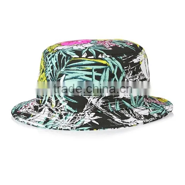 Custom Floral Print Marijuana Printed Bucket Hats photo-3