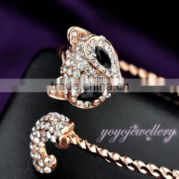 New Launched Rose Gold Cuff Women Fake Crystal Bangles photo-2