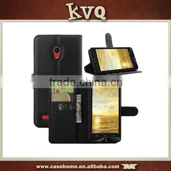 Factory Hand Made Leather Wallet Flip Cover for Asus Zenfone 5 Lite photo-2
