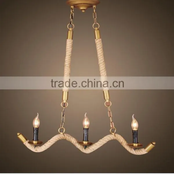 Vintage Style Hemp Rope Tyre Pendant Lighting - Hemp Rope Chandelier photo-3