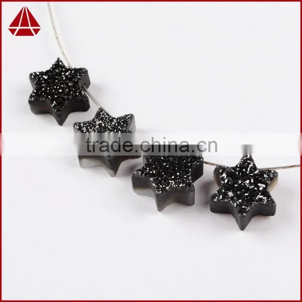 Wholesale Mogen David Star Loose Flat Agate Druzy Cabochon Beads photo-4